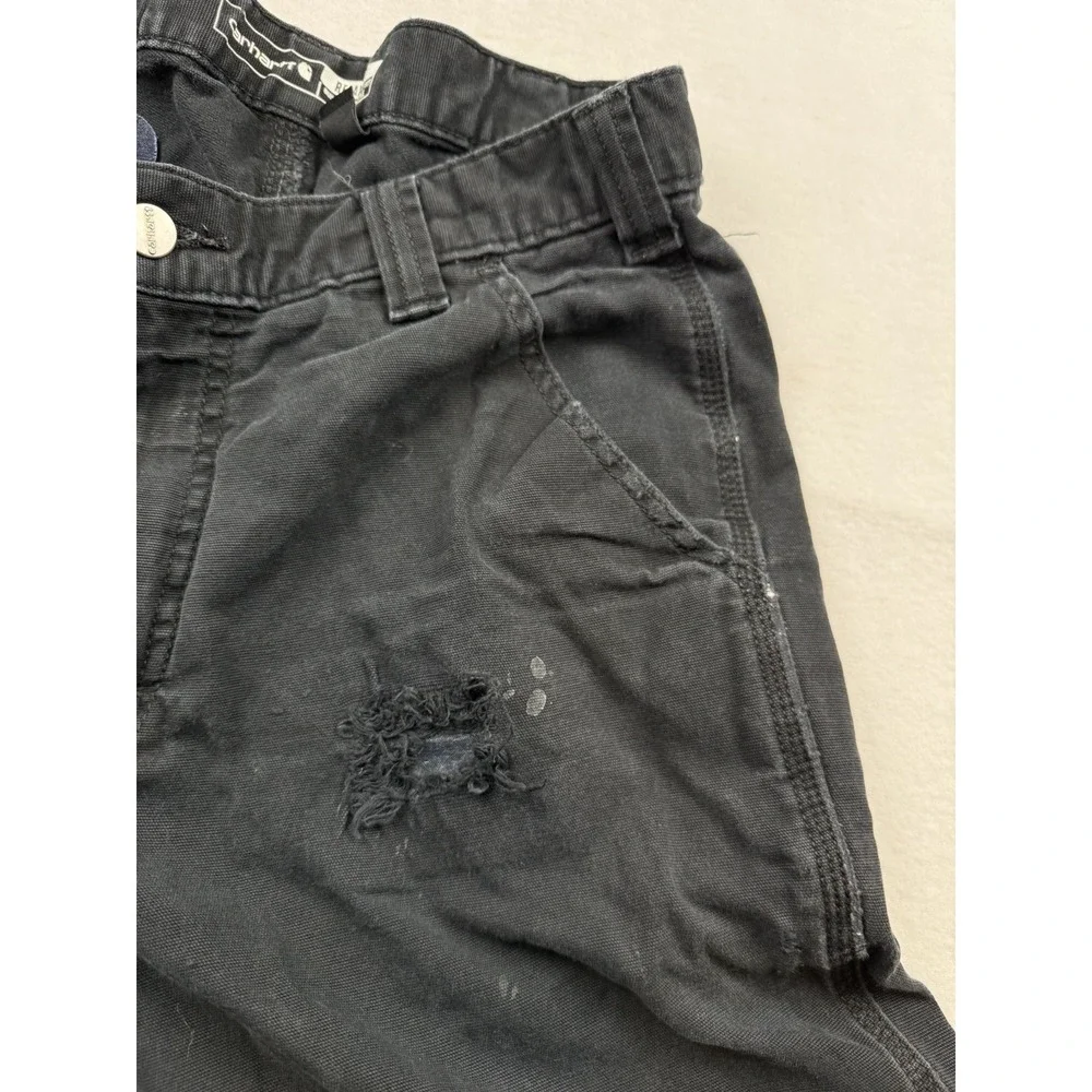 Carhartt Carpenter Rugged Flex Work Pants Black Destroyed Size 32x32 BN2281-M